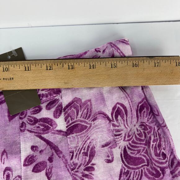 NEW J Jill 10 Women's 100% Linen Flowy Full Maxi Skirt Lined Purple Floral - Picture 11 of 12